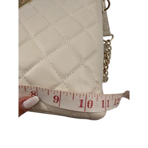 Valentino Orlandi NWT Bone Quilted Vegan Leather Cross Body Handbag Purse $278 - Picture 9 of 14